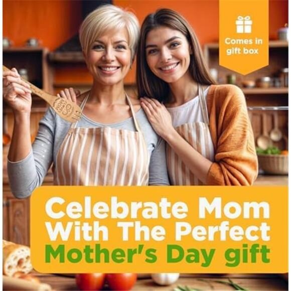 6Pcs Mothers Day Gifts For Moms, Wife Bamboo Wooden Spoon for Cooking - Picture 3 of 6